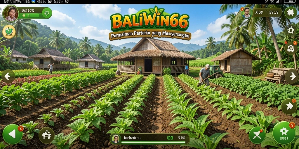 Tampilan gameplay BALIWIN66 dengan desain pertanian yang menarik.