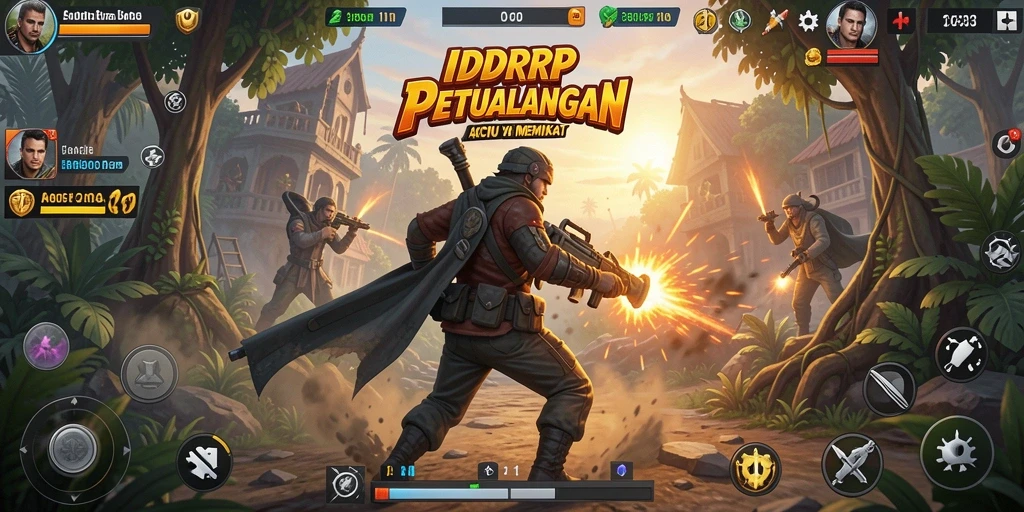 Tampilan gameplay seru dengan aksi pertarungan yang menegangkan.