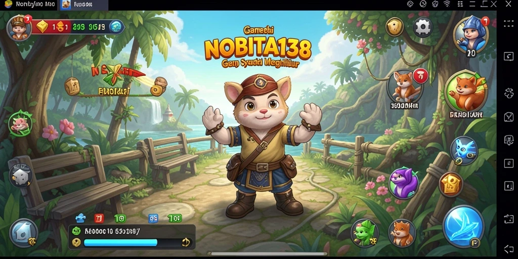 Tampilan gameplay NOBITA138 yang penuh warna dan menyenangkan.