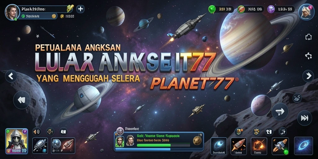 Screenshot gameplay PLANET77 yang menampilkan aksi petualangan luar angkasa.