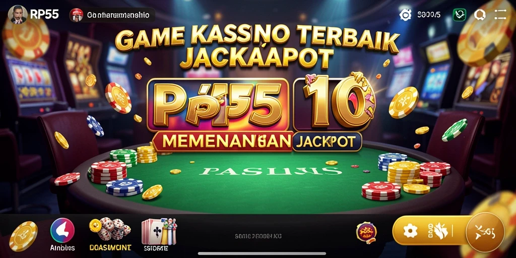 Screenshot RP55 menampilkan gameplay mendebarkan dari permainan Kasino.