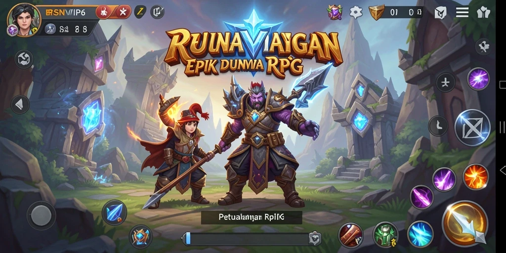 Tangkapan layar dari gameplay <strong>RSNVIP6</strong> menunjukkan karakter utama dalam pertarungan epik.